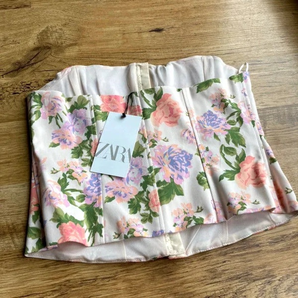 Zara floral corset with boning - Picture 3 of 7